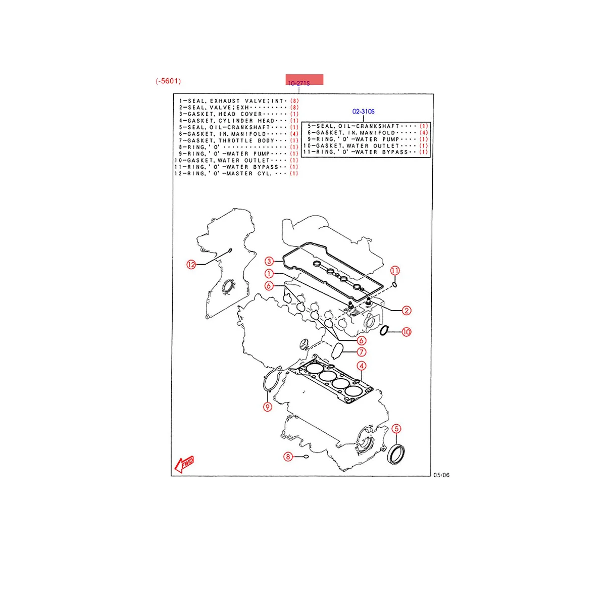 

8LA4-10-271 Engine Repair Kits Cylinder Head Gaskets Set for 1.6L 2004-2014
