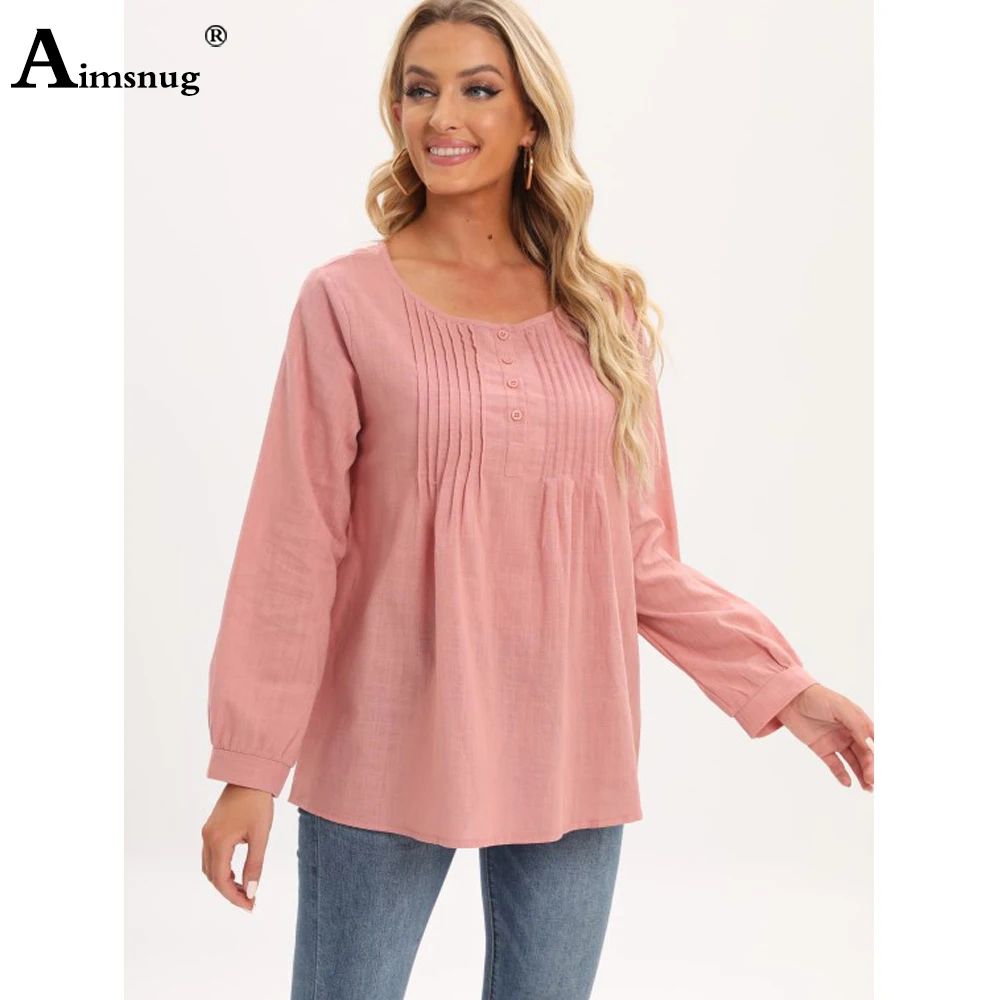 Women Latest Casual Linen Shirt Loose Summer Blouse Long Sleeve Button Up Top Oversize Ladies Tunic blusas Femme Solid Pullovers
