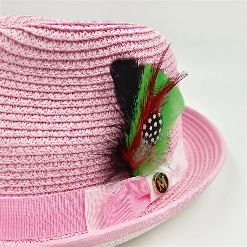 Шляпа соломенная для мужчин и женщин шляпа с бабочкой лентой плойкой подарок