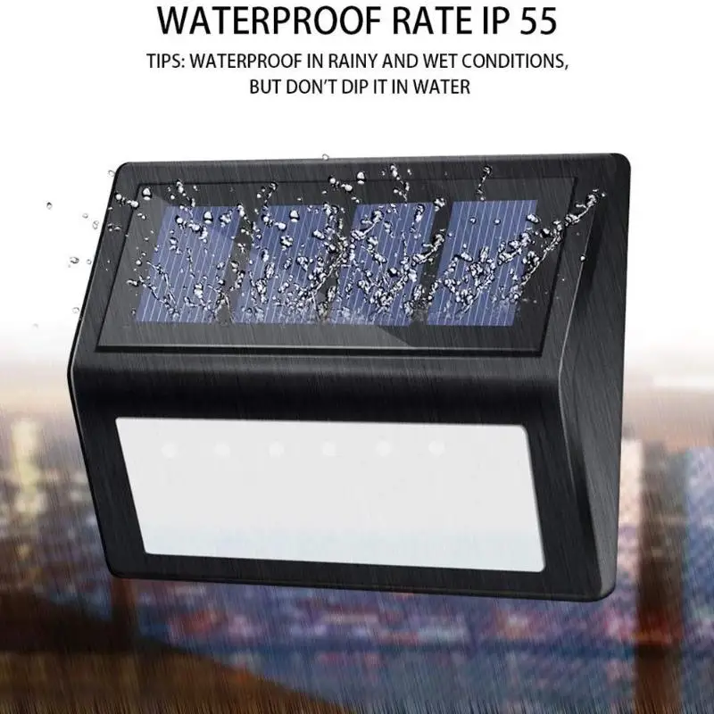 

2/4Pcs 6LED Waterproof Solar Light Outdoor Solar Power Stair Light Garden Pathway Street Lamp Lights