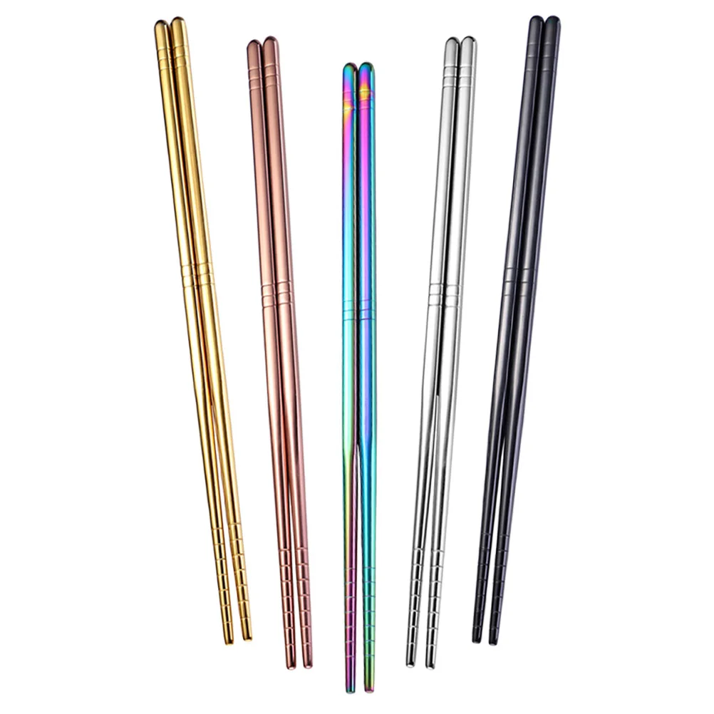 

Stainless Steel Chopsticks Party Camping Kitchen Cooking Tableware Household Metal Exquisite