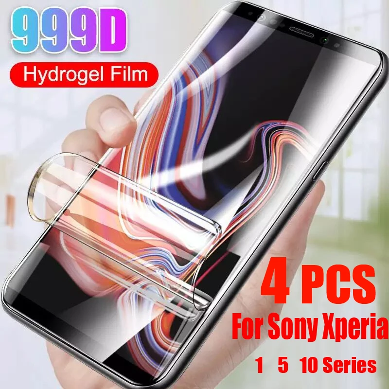

Гидрогелевая пленка для SONY Xperia 1 5 10 I II III IV Pro Lite 4K, Прозрачная мягкая защитная пленка для экрана, не закаленное стекло, 4 шт.