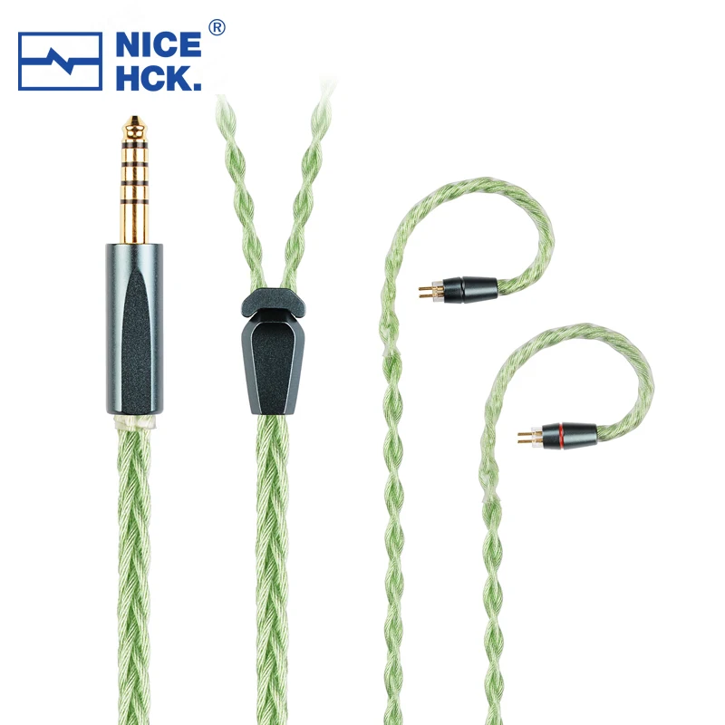 Фото NiceHCK GreenMood Wire Уникальный многокомпонентный комбинированный аудиокабель для наушников 4,4 мм 0,78 2-контактный для HeartField Yume2 ELIXIR A5000 №1