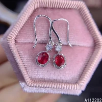 luxury popular ruby drop earrings ladies vintage womens 925 sterling silver inlaid gem jewelry earrings wedding gift support te