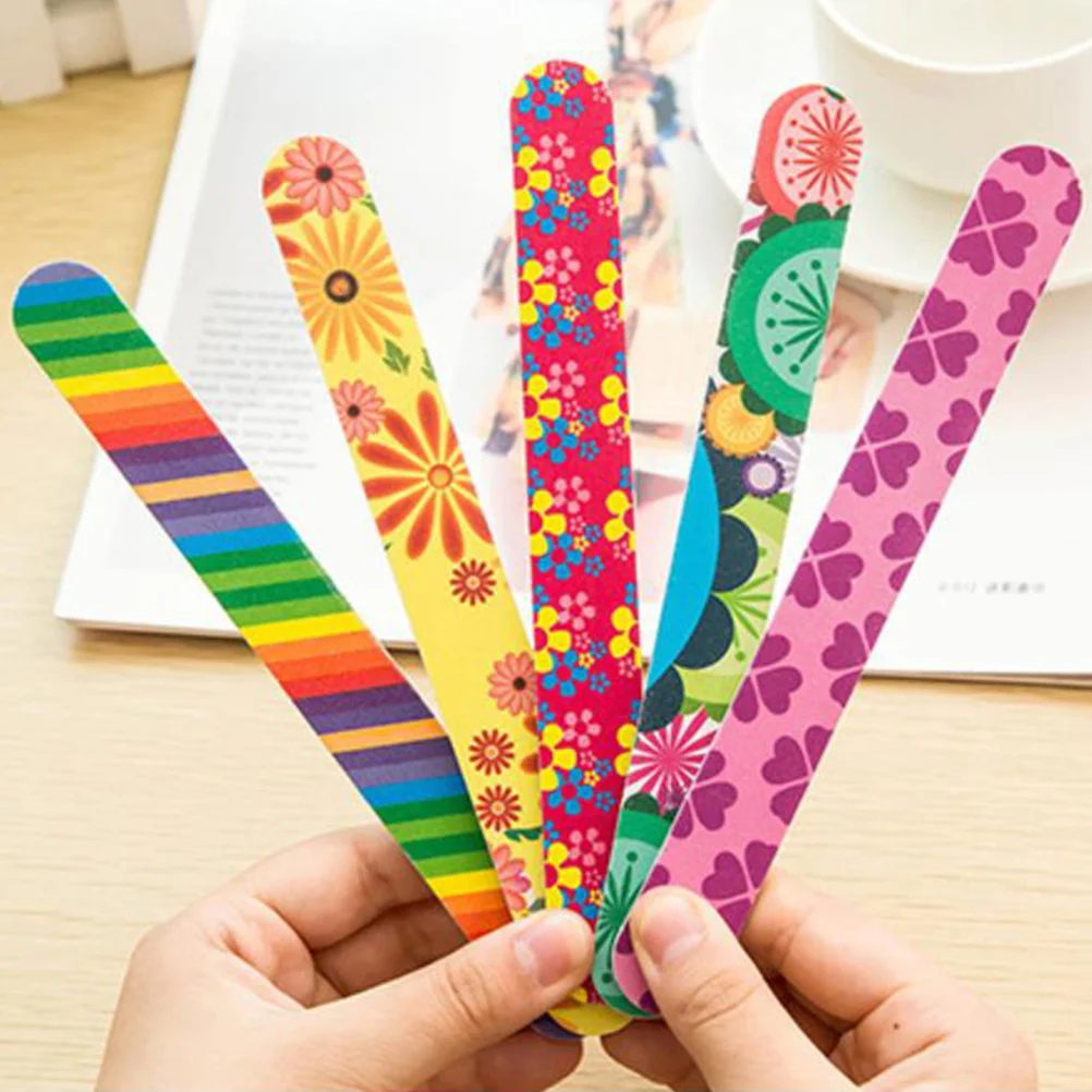 

1 Pc Double-sided Colorful Nail Files Emery Board Nail Buffers Sanding Blocks Nail Pedicure Tools(Random Pattern) Sandpaper