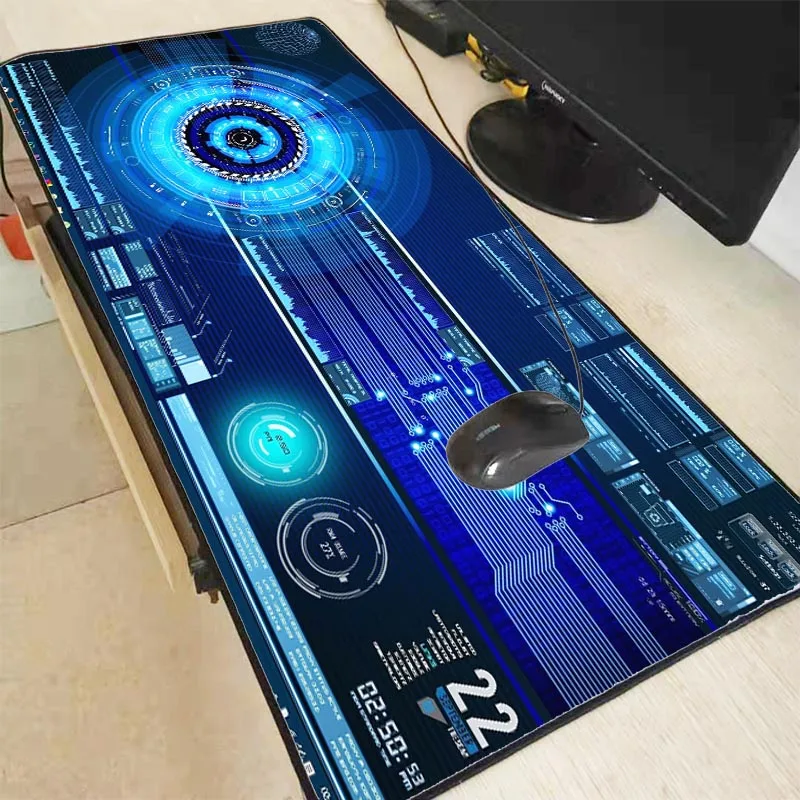 

OUIO Large Size DJ Pattern Keyboard Mouse Pad Natural Rubber Material Waterproof Gaming Mouse Pad Speed Version Game Player Xxl