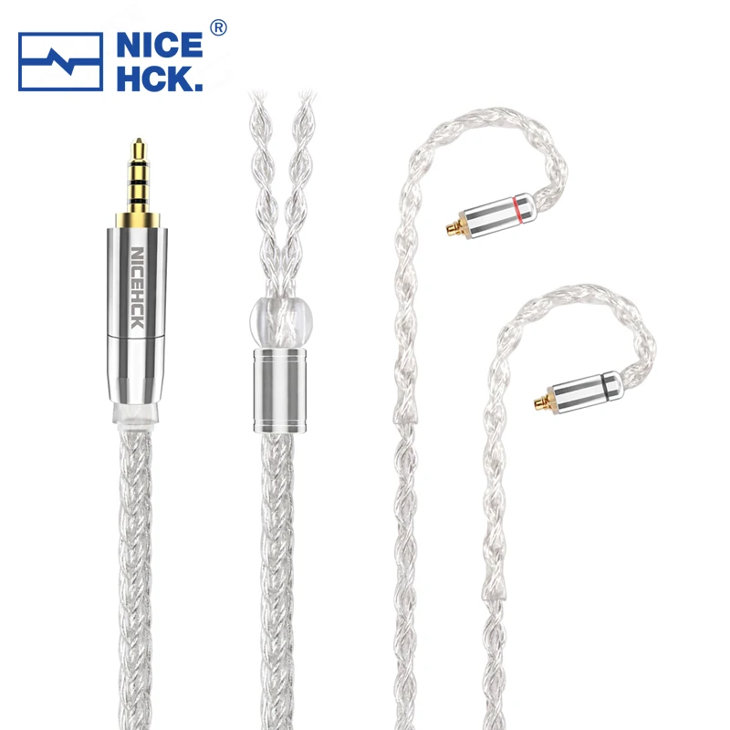 

NiceHCK SilverSE 8 Strand 5N Silver Plated OCC HIFI Upgrade Earphone Cable 3.5/2.5/4.4mm MMCX/0.78mm 2Pin For KATO Topaz Miu IEM