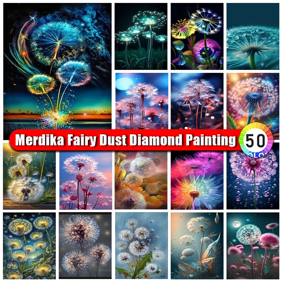 Merdika сказочная пыль алмазная живопись красочный Одуванчик абстрактная Алмазная