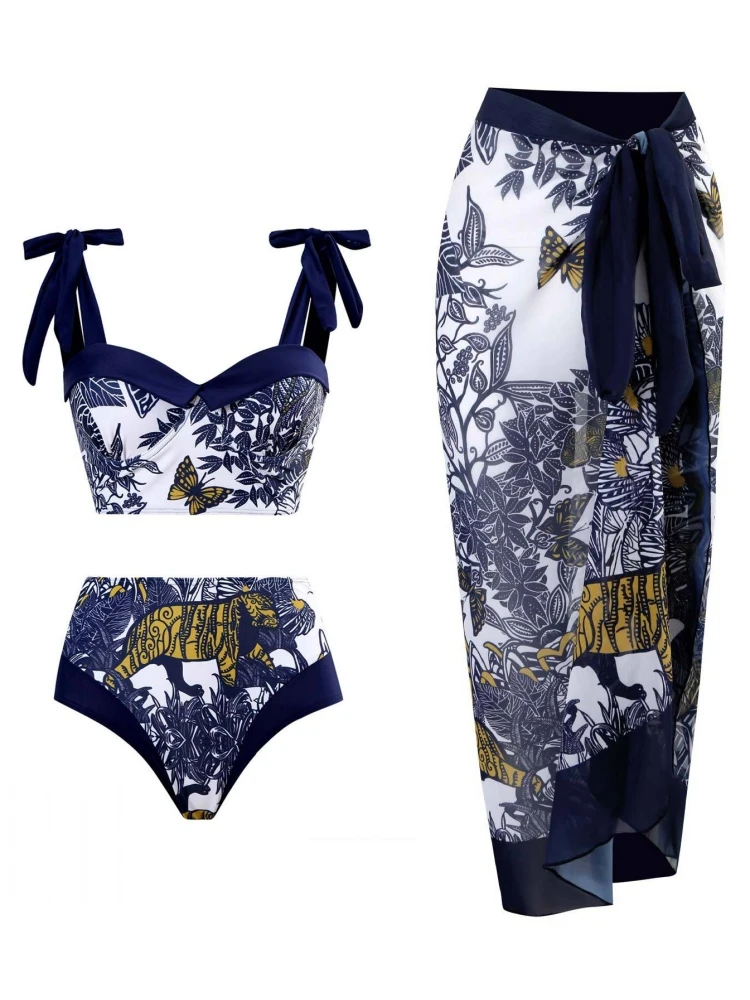 

3 Piece Tops And Skirt Suits Swimsuit Designer Bathing Suit Beach Skirt Cover Up Luxury Swimwear Surf Wear Beachwear Women