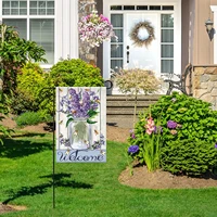 bees and flowers mason jar decorative welcome spring summer double sided garden flag banner for outside house yard home decorati