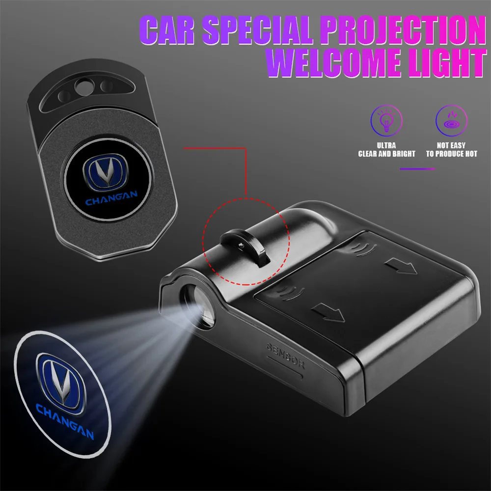 

1/2Pcs Car HD Projector Door Light Wireless Magnetic Welcome Lamp For Changan CX70 CS55 CS75 Plus CS35 Filter Bunper CS15 Alsvin
