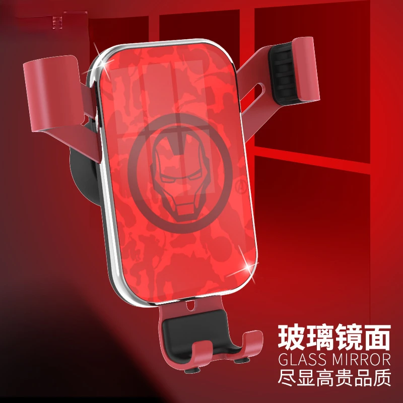 Marvel Series Iron Man Car Phone Holder Car Vent Snap-on Gravity Sensor Bracket Car Mount Vent Phone Holder Accessories Interior