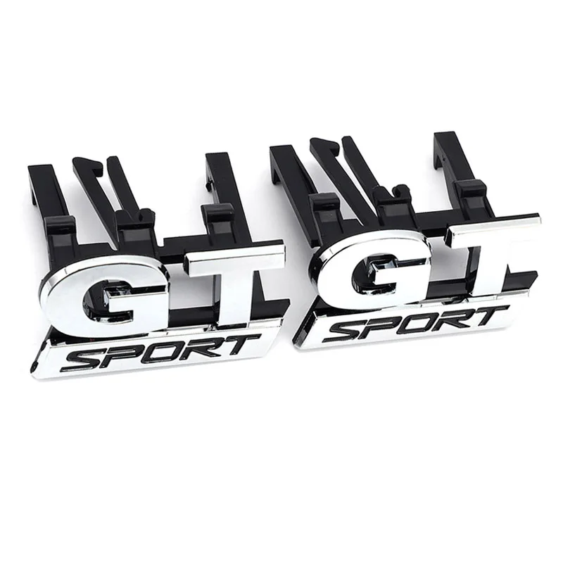 

ABS Chrome GT SPORT Car Sticker Front Hood Grille Badge Emblem Decals for Volkswagen VW Polo Golf Passat B5 Touran Bora GT Grill