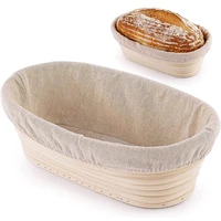 handmade rattan bread basket oval shape design artisan bread proofing basket for shaping small to medium sized dough