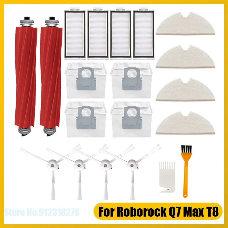 

Запчасти для робота-пылесоса Xiaomi Roborock Q7 Max / Q7 Max +/T8, сменные детали для швабры, основная боковая щетка, фильтр НЕРА