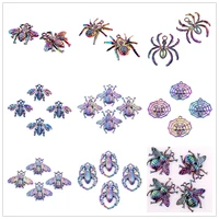10x animal spiderbee charm rainbow pendants diy jewelry making supplies insect charm pendant necklace handmade punk accessories