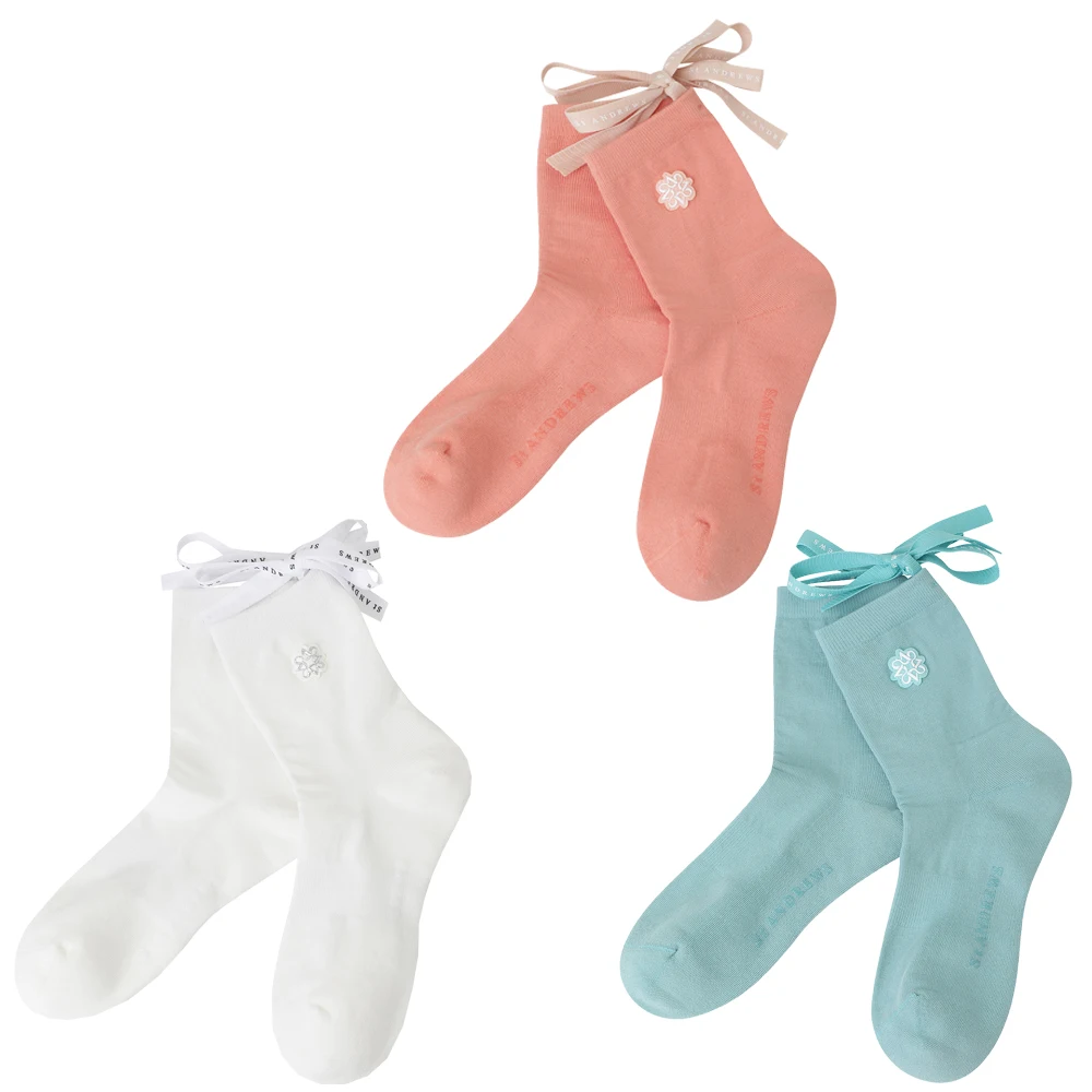 

New Korean Fashion Women Golf Socks Sports Trainer Anti-Slip Elastic and Breathable Bow-knot Decoration Kawaii Lolita Cute