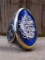 turkish calligraphy custom 925 silver plated ring arabic eagle totem personalized mens ring