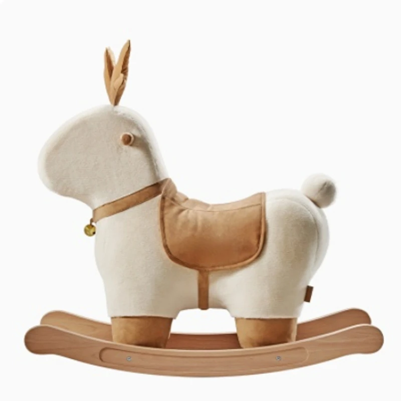 

Rocking horse solid wood plush toy wood