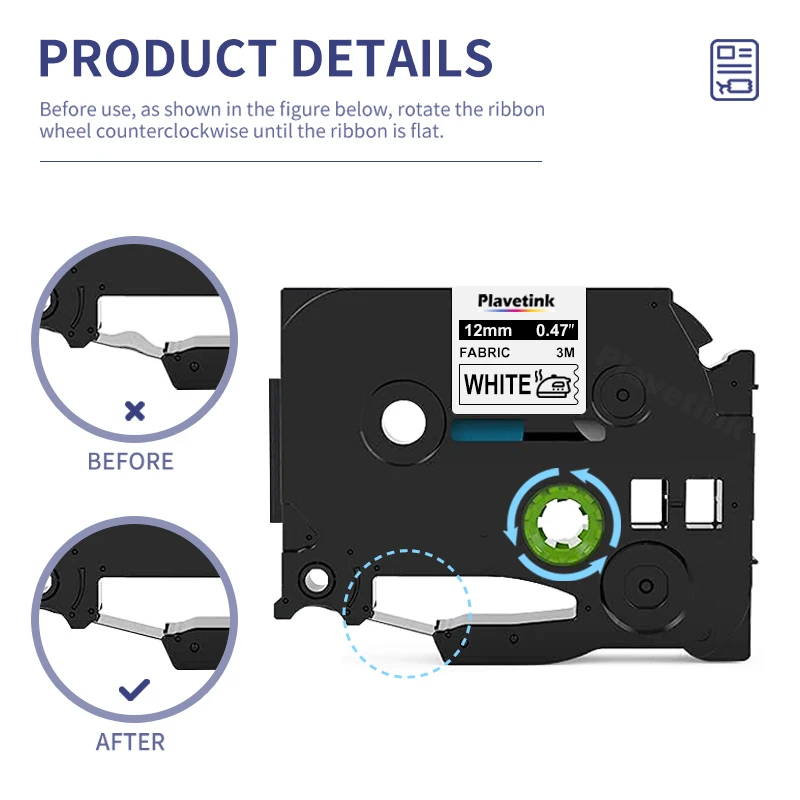 PLAVETINK 4 цвета Φ совместим с Brother P touch Fabric Iron on label tape TZeFA3 |