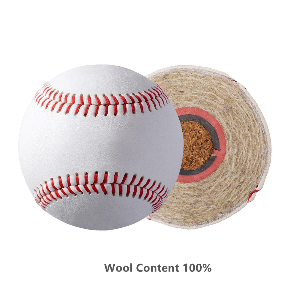 2Pcs High Wool Content Baseball Professional Game Match Top Cowhide 15%50%85% Training Hard Ball Aluminum Bat Hit Durable 9 Inch