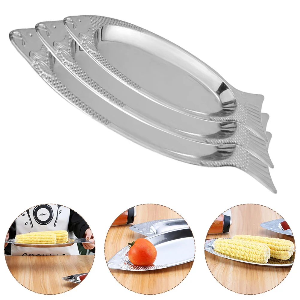 

Serving Plate Platter Stainless Steel Plates Traydish Dessert Dinner Restaurant