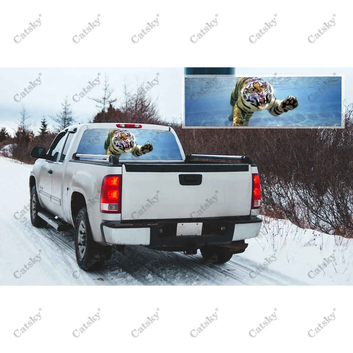 Тигр свирепые животные автомобильные наклейки модификация заднего хвоста