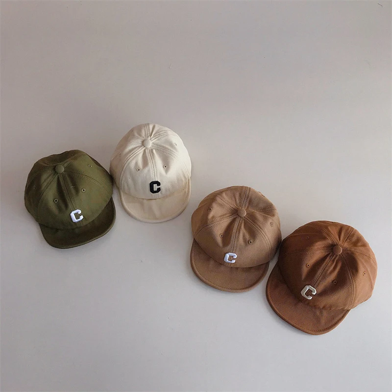 

Cute Letter C Baby Baseball Caps Solid Color Baby Boys Girls Hats Summer Soft Kids Infant Toddler Adjustable Sun Visor Cap