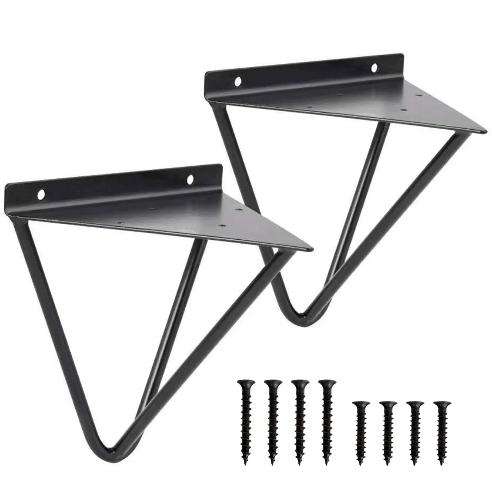 

2pcs Heavy Duty Shelf Bracket Triangle Rack Wall Mounted Modern Supporter Office Home Decor Bookshelf Kitchen Iron Art Anti Rust