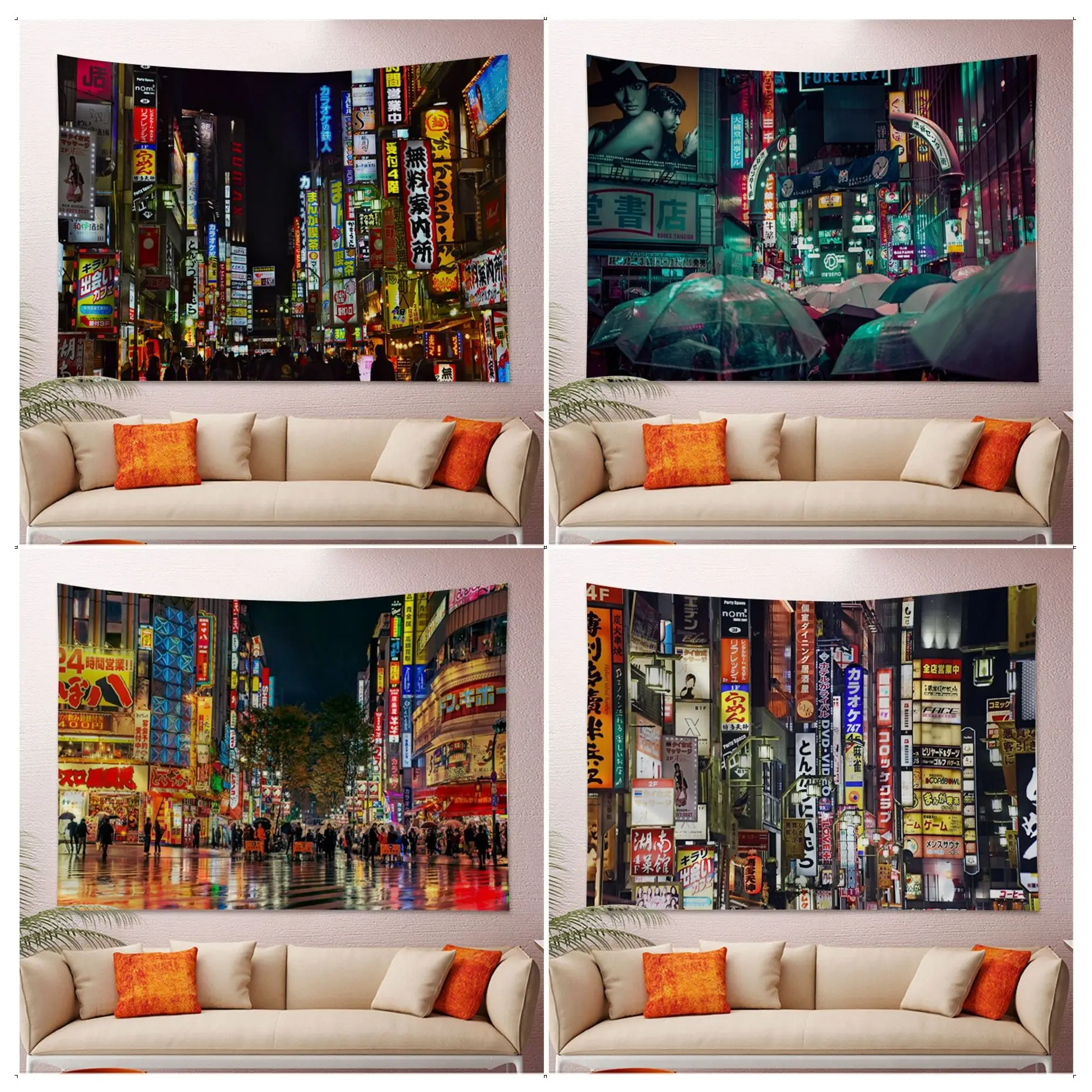 

Tokyo Metropolitan Nightlife Wall Tapestry Cheap Hippie Wall Hanging Bohemian Wall Tapestries Mandala Cheap Hippie Wall Hanging
