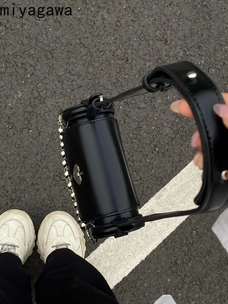 Миягава модная цилиндрическая сумка на цепочке с замком в виде сердца новинка 2024