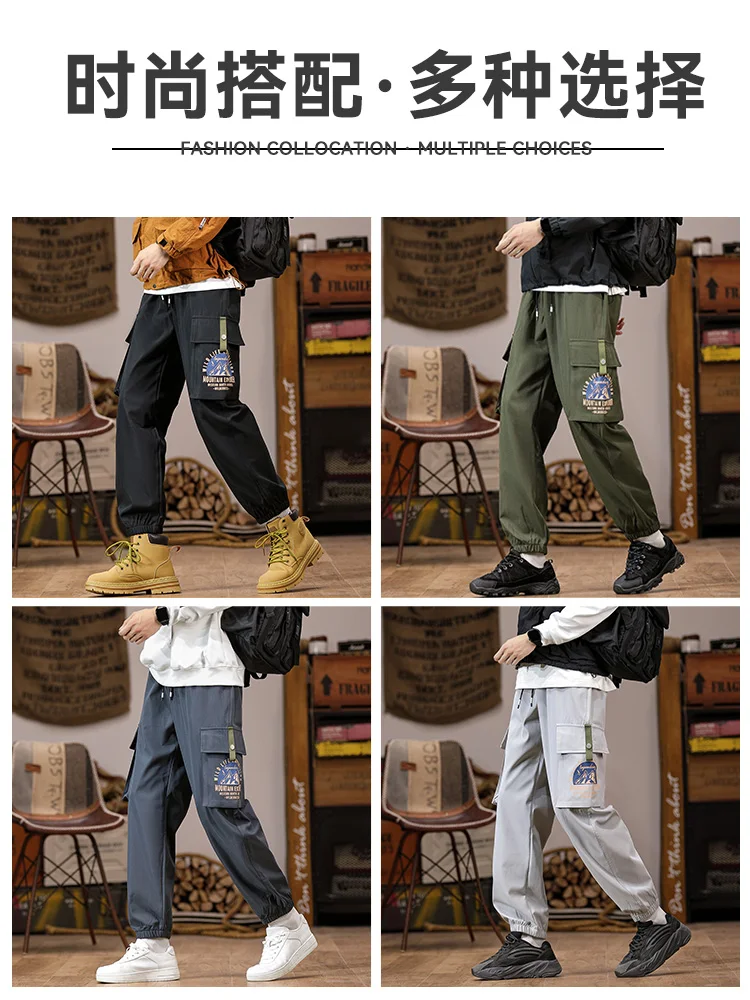 Spring and Autumn Youth Black Paratroopers Cargo Pants Men Trendy 2025 New Arrival Jogger Abrasion Resistant Retro Casu... |