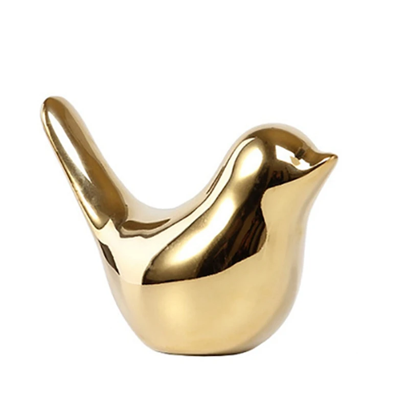 2 шт. статуэтки полярных домиков золотые птицы керамические статуи птиц