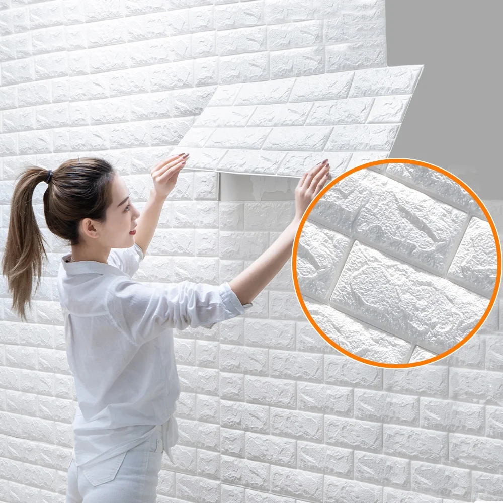 

3D Wall Stickers Imitation Brick Waterproof Self adhesive Wallpaper for Living Room Kitchen TV Backdrop Decor Bedroom Decoration
