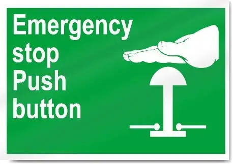 

Indoor & Outdoor Decorative Wall Hanging 12 x 8 Inches Emergency Stop Push Button Safety Signs Look Metal Sign Home House Co