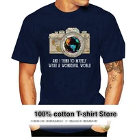 What A Wonderful World Photography Camera World T Shirt Black Cotton Men S 6Xl Streetwear Funny Tee Shirt