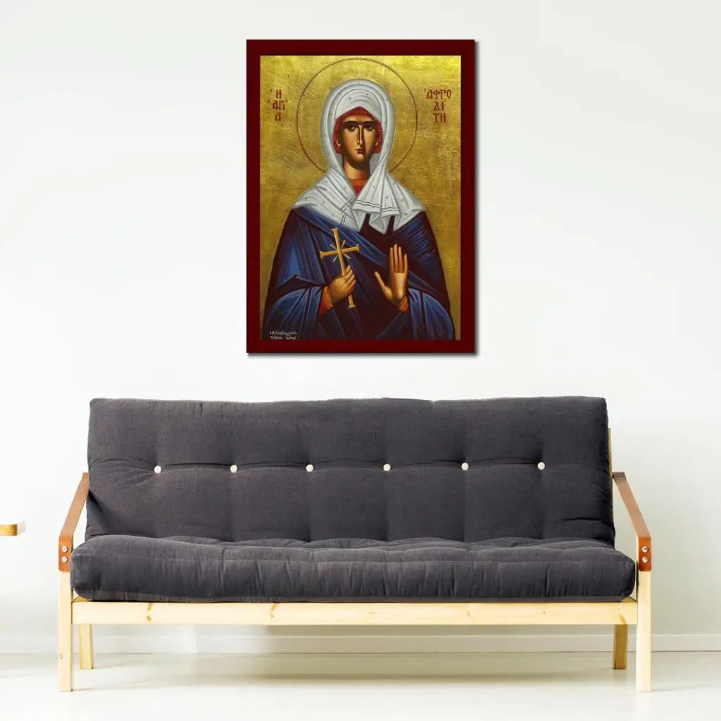 Картина на холсте в виде иконы Святой Афродита настенное художественное