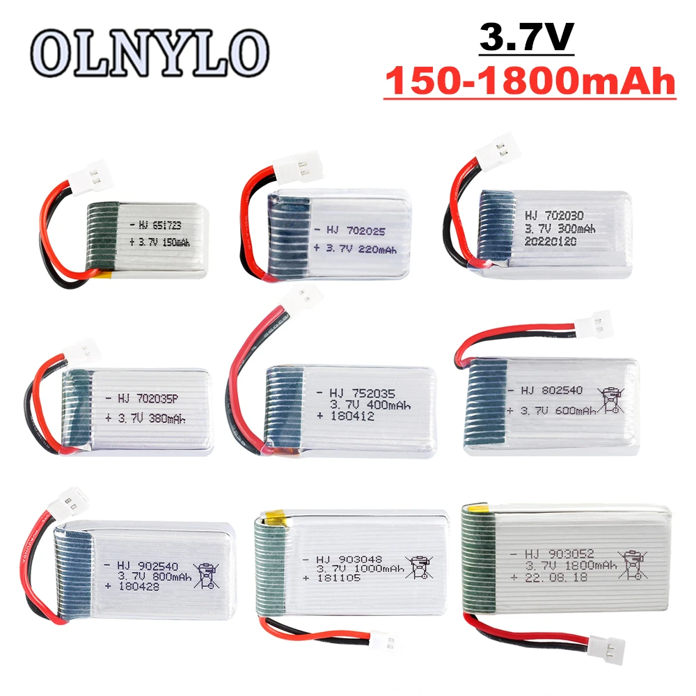 Литий-полимерный аккумулятор 3,7 в 150/220/300/400/600/800 мАч для Syma X5 Hubsan H107 M18 H5P SG600 KY101 E33C Wltoys V931 E33 V252