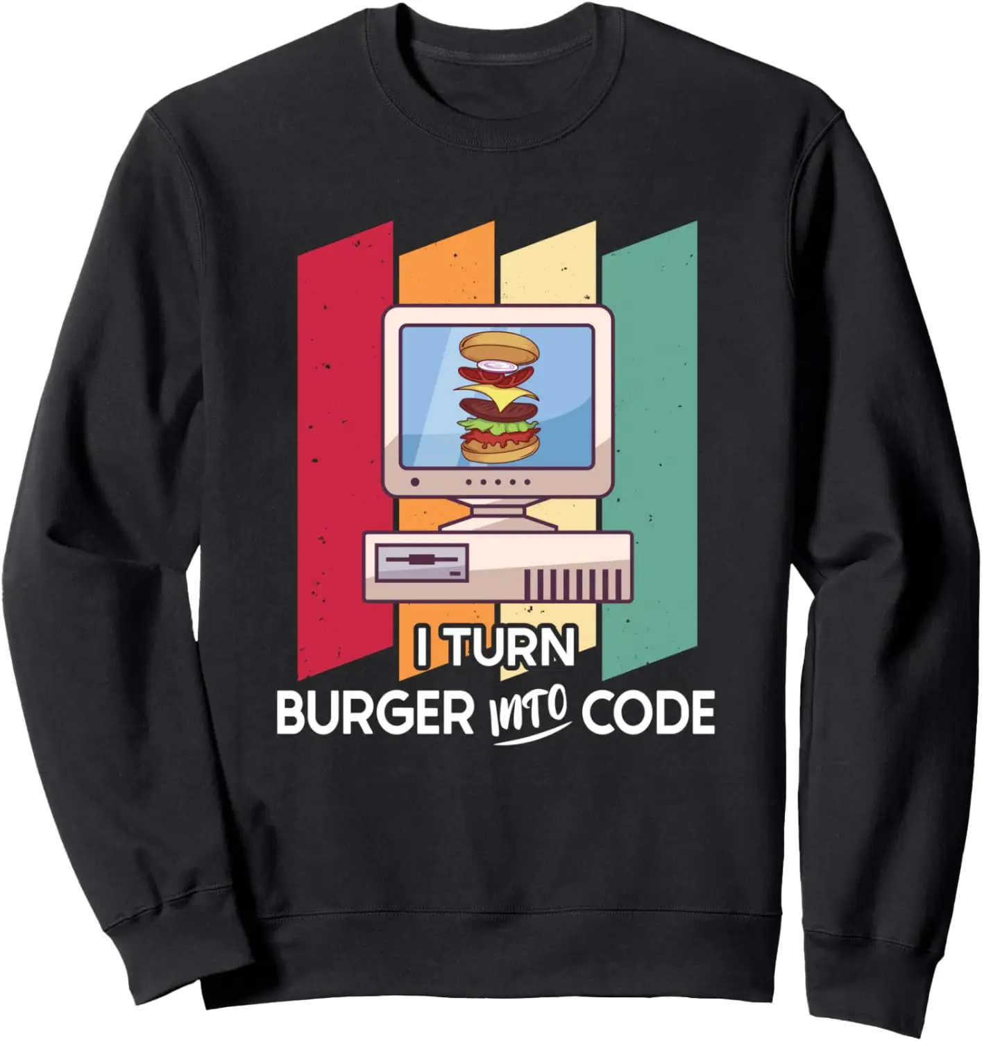 Толстовка с подарками для любителей барбекю I Turn Burger Into Code Programming