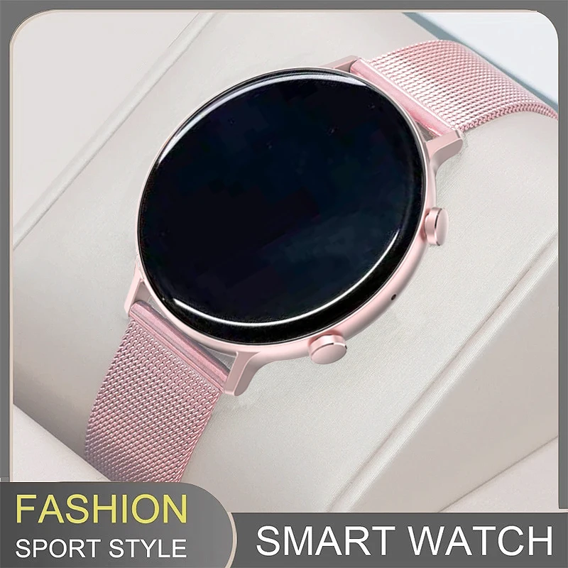 

New Fashion Women Smart Watch Women Full Screen Touch IP68 Waterproof Heart Rate Monitoring Women Watches For Android IOS+Box