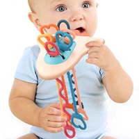 sensory toys for toddlers ufo food grade silicone pull string activity toy baby finger exercise fine motor skills toys