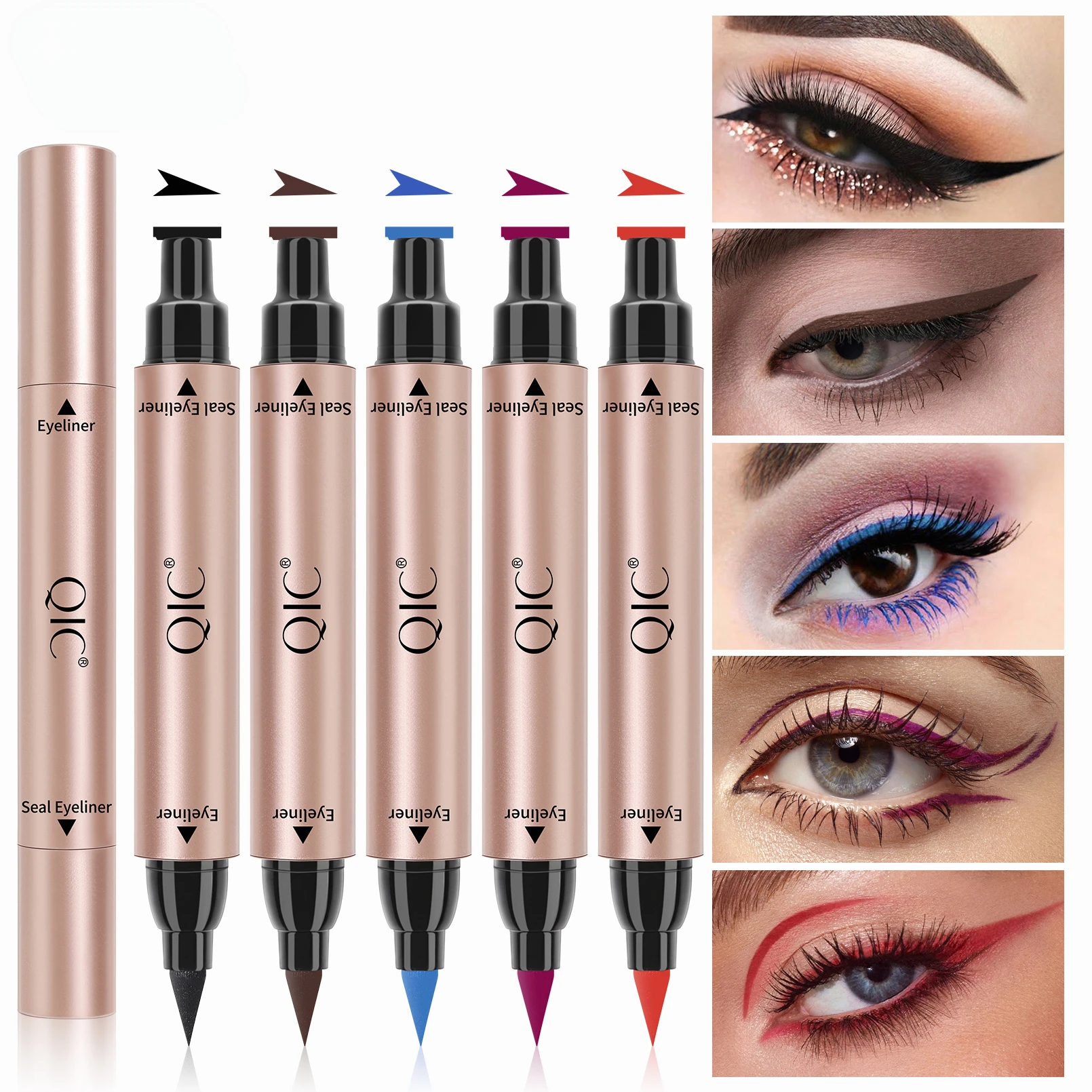 

Colorful Eyeliner Stamp Seal Pen Long Lasting Waterproof Blue Eye Liner Liquid Black Pencil Make-up for Women Cosmetics Tool