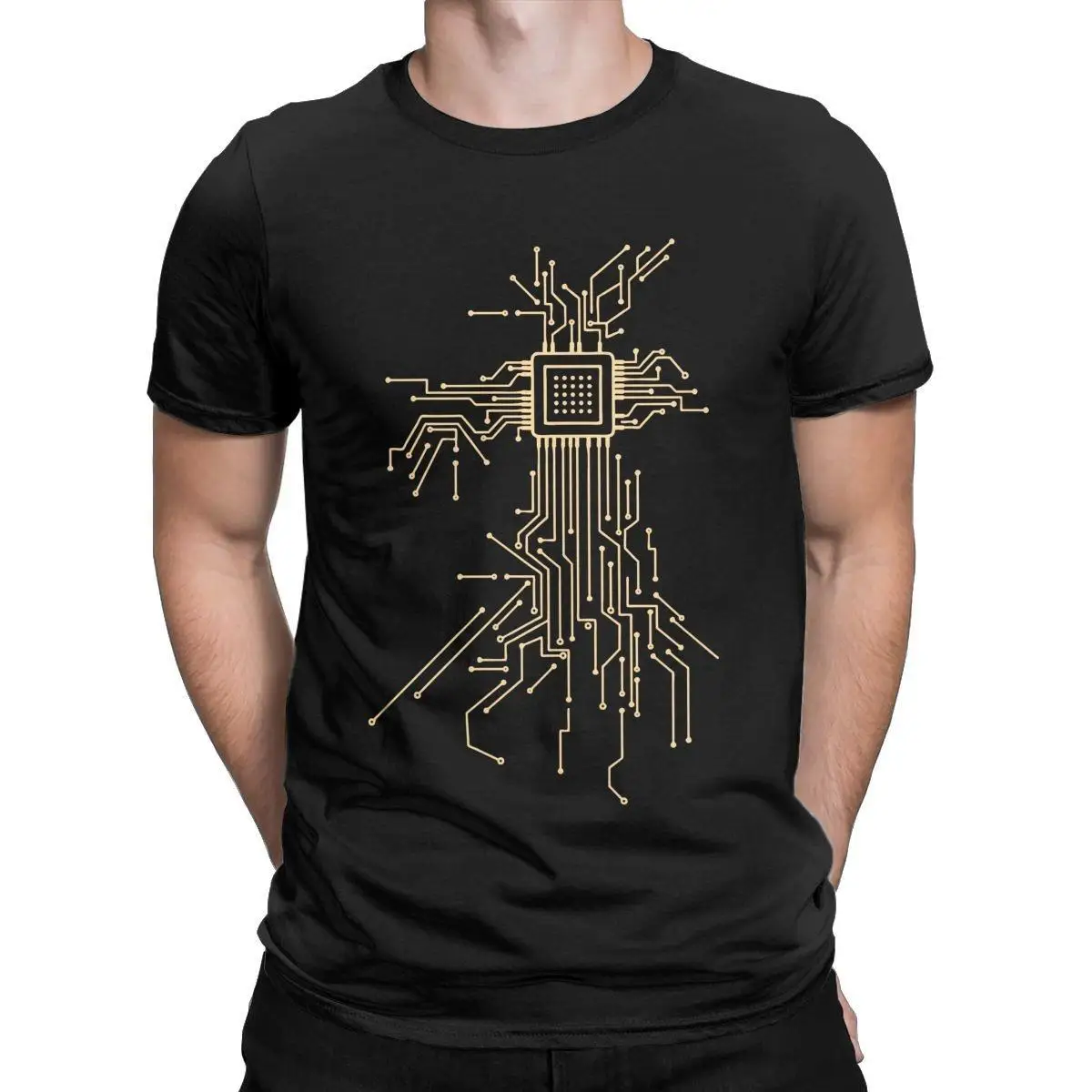 

Men's Computer Chip Heart Processor CPU T Shirts 100% Cotton Clothing Humor Short Sleeve Round Collar Tees Plus Size T-Shirt