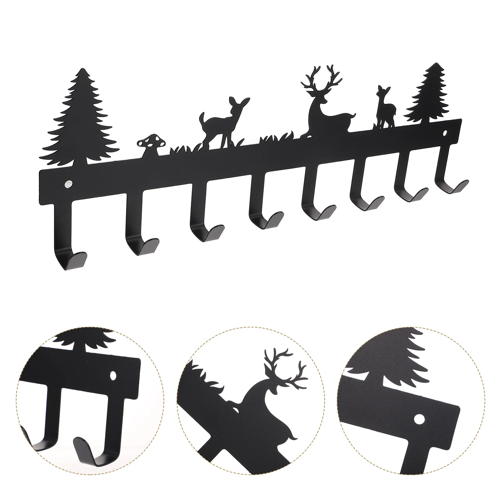 

Deer Design Hooks Bag Clothing Hooks 8 Hooks Organizer for Home Office