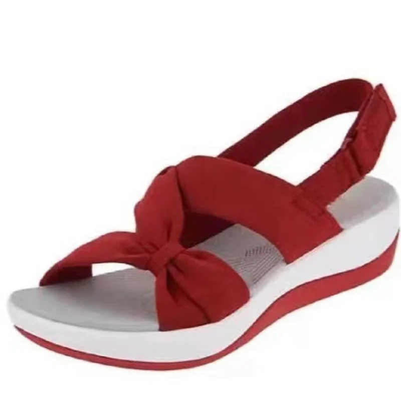 Women Sandals 2023 Summer Closed Toe Roman Sandals Women Bow Platform Wedges Sandals Women  Sandals
