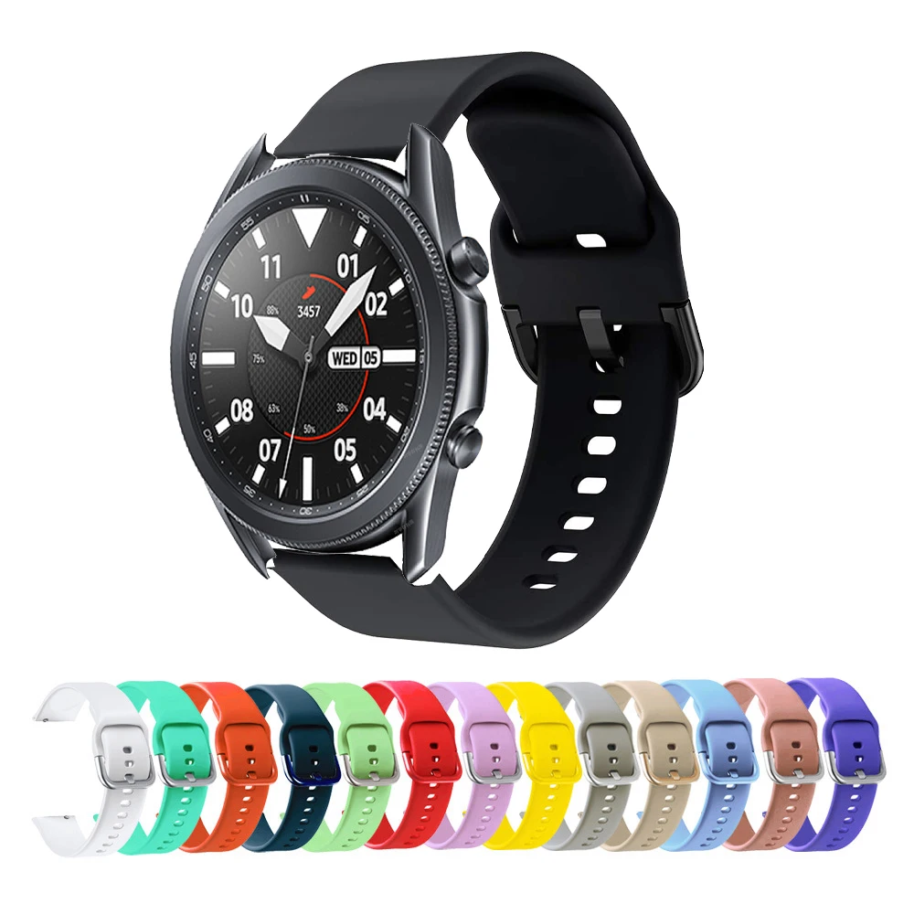 

Ремешок силиконовый для Samsung Galaxy Watch 3, спортивный умный Браслет для наручных часов, 45 мм 41 мм 42 мм 46 мм, 20 мм 22 мм