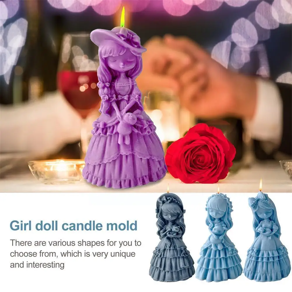 

Little Girls Candle Silicone Mold Diy Cute Princess Dress Handmade Scented Craft Gifts Soap Mould With Making Candle G W9z1