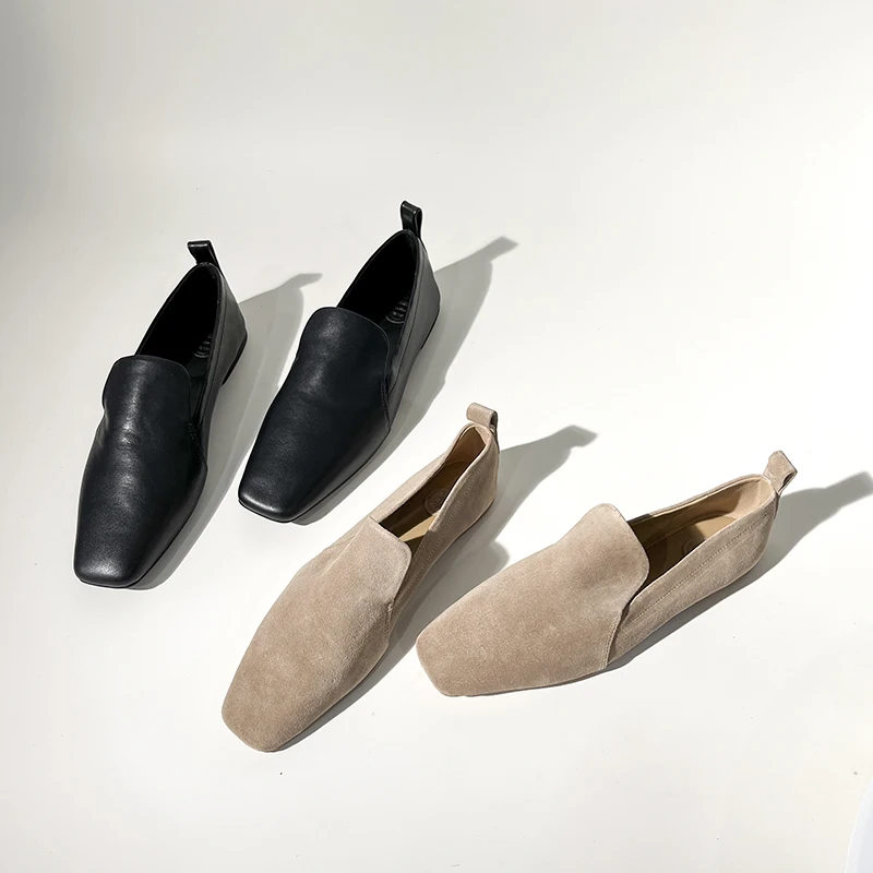 

MOOQDAAX 2023 новые весенние летние модные туфли из натуральной кожи на плоской подошве женские повседневные однотонные простые универсальные Лоферы для женщин