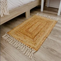 jute rug runner woven edge handcrafted modern living area rugs upholstery carpet floor mat in the room
