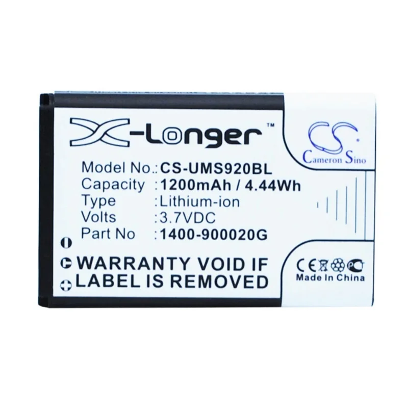 

Applicable unitech MS920 barcode scanner battery 1400-900020g
